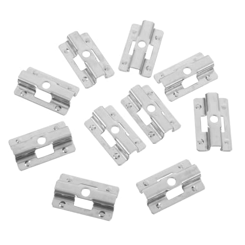 Image of Veemoon 100pcs Heavy Duty Stainless Steel U-Shaped Connector Bracket for 7mm Wood-Plastic Flooring Installation Sturdy and Secure Suitable for Home Renovation