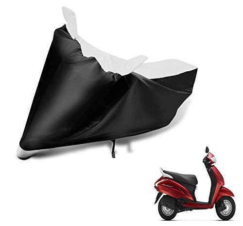 Image of Auto Hub Scooty Cover Compatible with Activa 125 with Mirror Pocket, Dustproof, Heat Resistant, Triple Stitched, Activa 125 Scooty Cover- Black, White