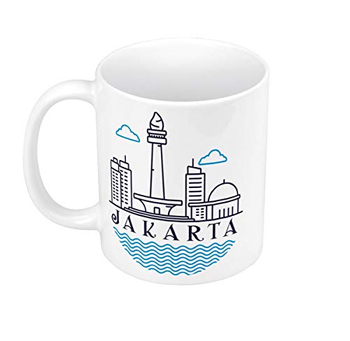 Mug Céramique Jakarta Minimalist Indonésie Voyage Architecture