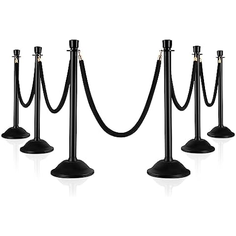 HABUTWAY Plastic Stanchions with Velvet Rope Cover