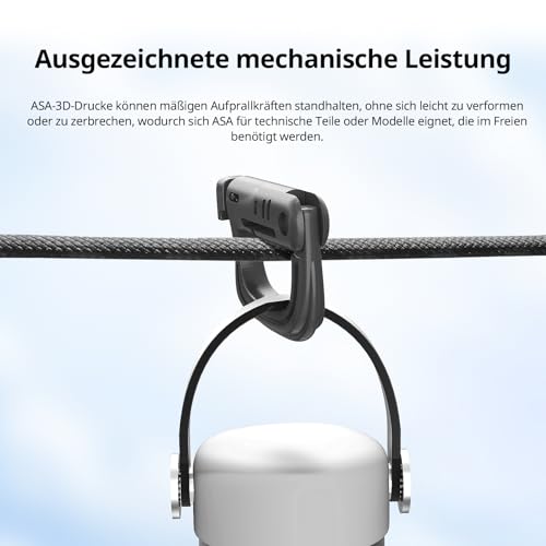 ANYCUBIC ASA Filament 1.75mm, 3D Drucker Filament geeignet für den Druck von Outdoor Funktionsteilen, Wetter- und Hitzebeständig 1KG Schwarz