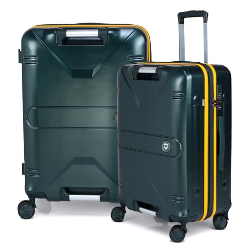 Image of Verage Luxe Romero Set of 2 (M+L) Polycarbonate Hard Shell Luggage with TSA Lock, Lightweight Trolley Suitcase with Double Spinner Wheels, 5-Year International Warranty (24 /28,Lemon Zest)