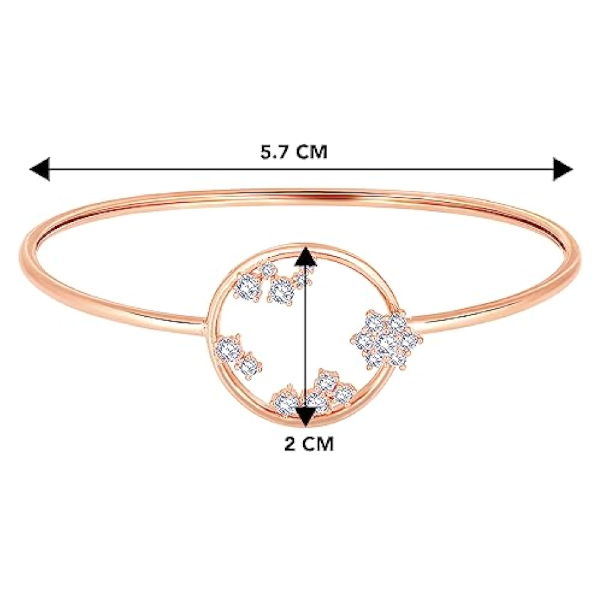 Women's Plated Cubic Zirconia Studded Kada Bracelet, Stylish