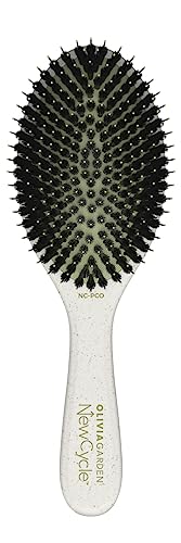 Olivia Garden NewCycle Round Vegan Boar and Ionic bristles Cushion Hair Brush and made from 100% recycled material (except bristles and cushion)