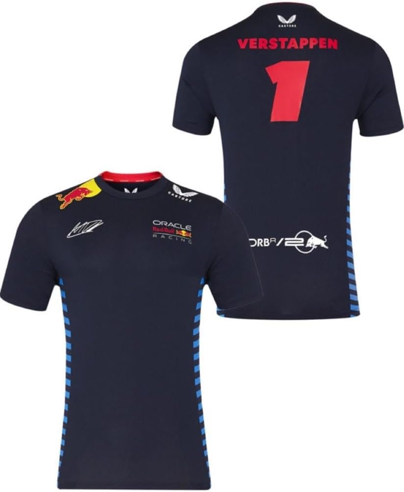 Castore Red Bull Racing F1 Men's 2024 Max Verstappen Team T-Shirt (L), Large, Night Sky