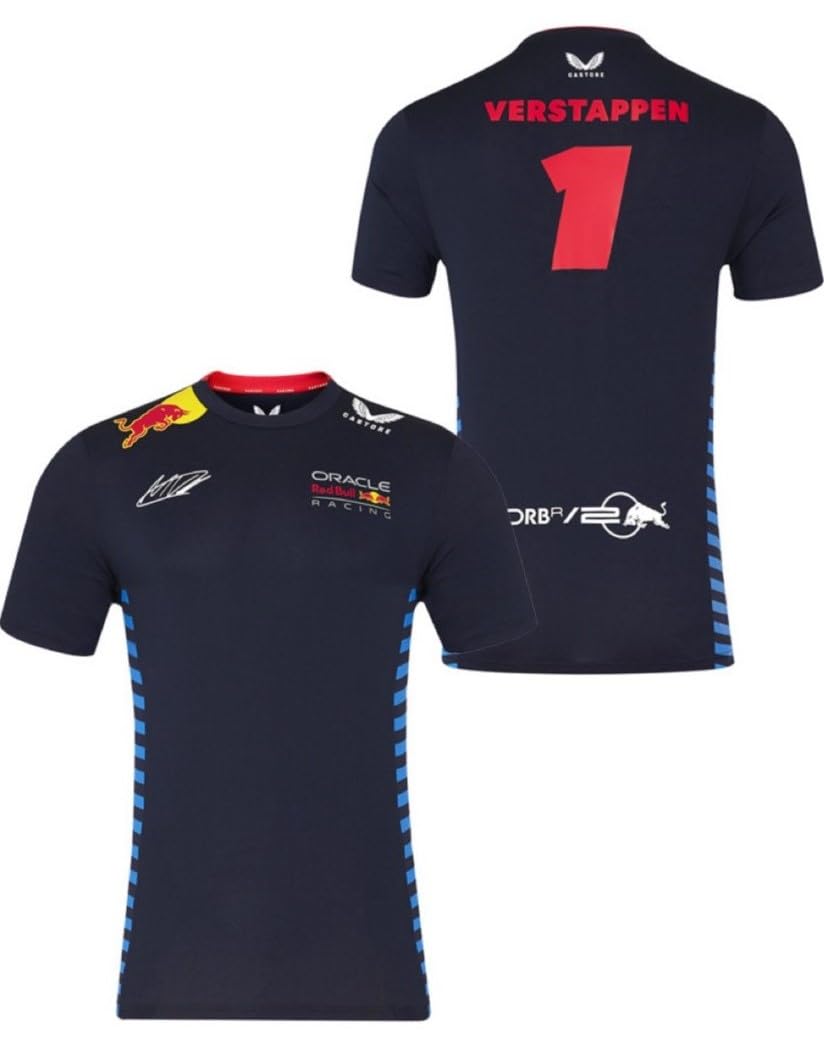 Red Bull Racing Max Verstappen T-Shirt 2024 (DE/NL/SE/PL, Alphanumerisch, XL, Regular, Regular, Night Sky)