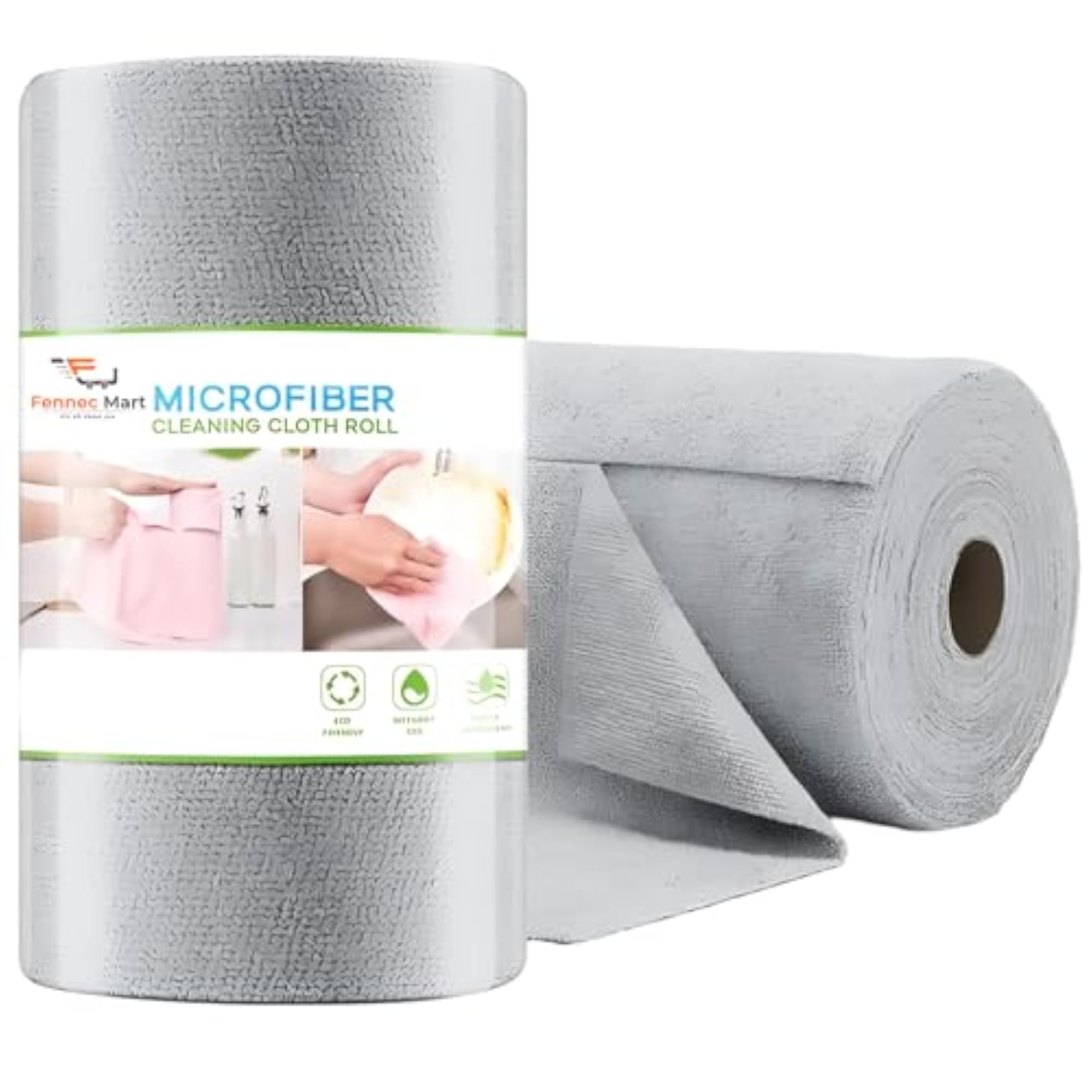 50-Count Microfiber Cleaning Cloth Roll, Pre-Cut
