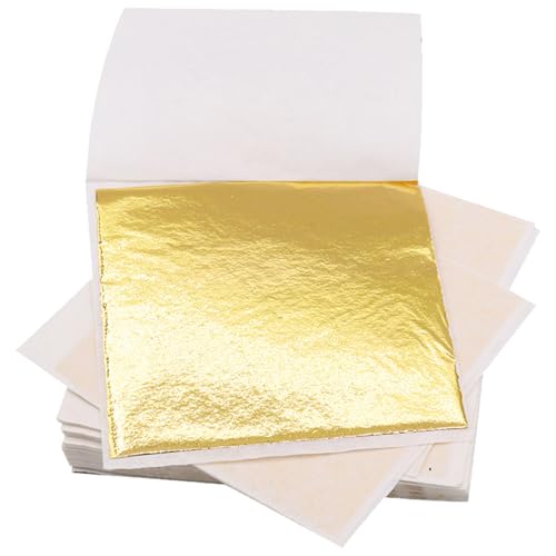200 Blatt Blattgold,Blattgold Zum Basteln,Gold Papier für Goldfolie,Leaf...