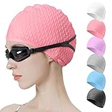 Tripsky Silicone Swim Cap,Comfortable Bathing Cap Ideal for Curly Short Medium Long Hair, Swimming Cap for Women and Men, Shower Caps Keep Hairstyle Unchanged