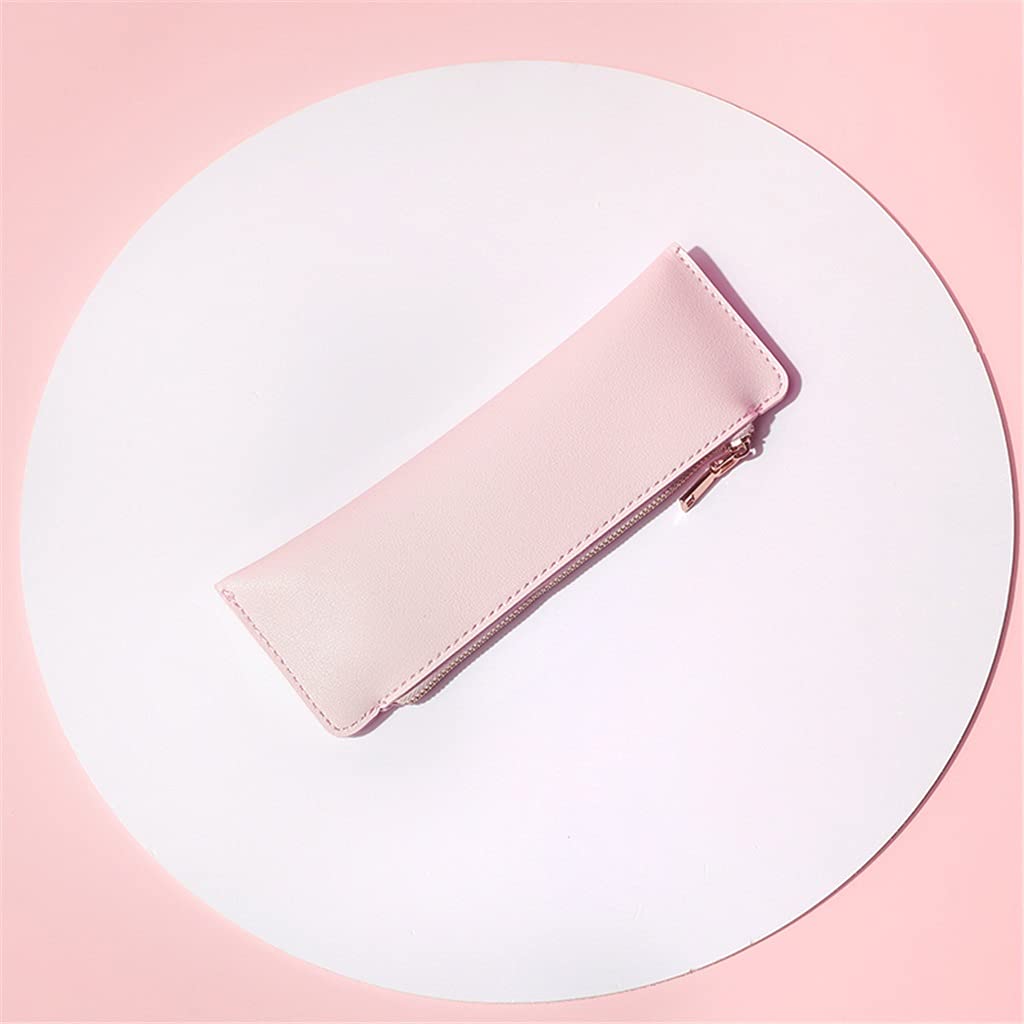 Estuche Plano para lápices, Caja de Almacenamiento de papelería, Estuche de Cuero PU para Estudiantes, Estuche para lápices, Organizador de papelería (C 21 * 1 * 7CM)