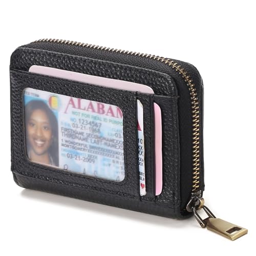 Petit portefeuille cuir noir femme idéal pour le sac à main et les sorties urbaines