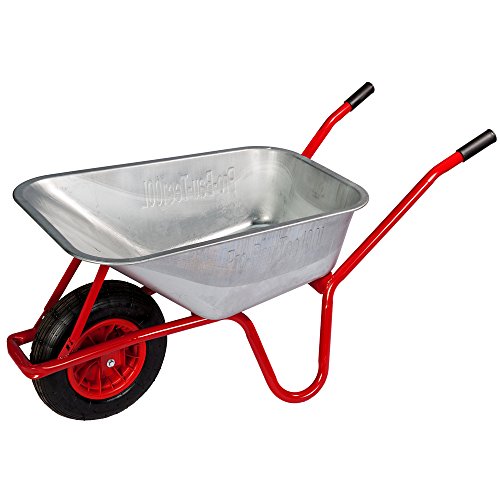 ProBauTec Garten- Bauschubkarre 100 L mit Muldenstützbügel und Kippbügel