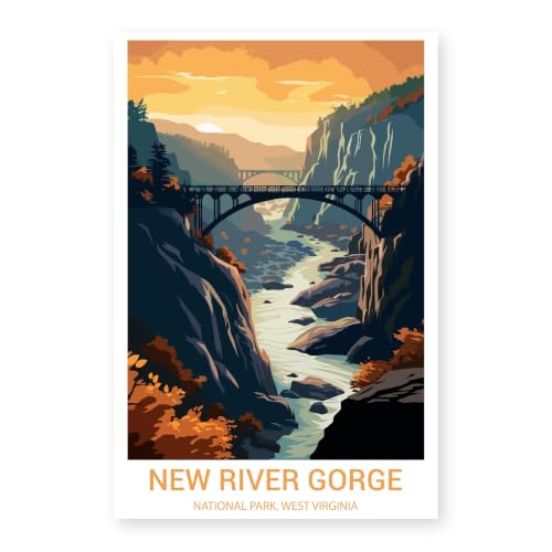 New River Gorge National Park Wall Art Poster (Size: 12"x18")