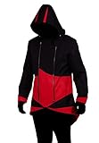 Cos2be Hoodie Jacket Coat (Black&Red,Women-L)