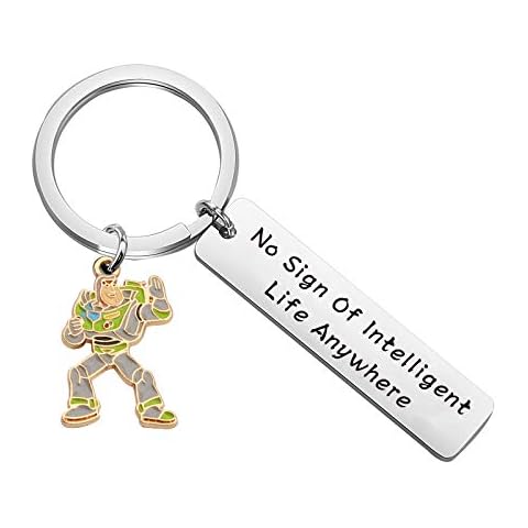FAADBUK Pixar Toy Story Lover Gifts Buzz Lightyear Intelligent Life Keychain No Sign of Intelligent Life Anywhere jewelry Gifts For Friend Family(Intelligent Life K-S ) Cover