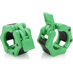 Olympic Barbell Clamps Collars Quick Release Pair Weight Clips for 2 inch Barbell GREEN