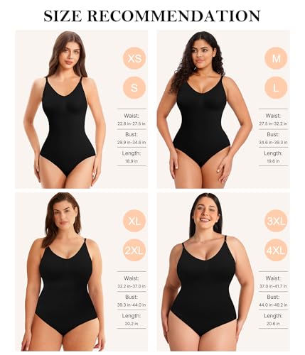 Shapewear Bodysuits for Women Tummy Control Body Shaper Faja Waist Trainer Body Suit Thong V Neck Going Out Tops4