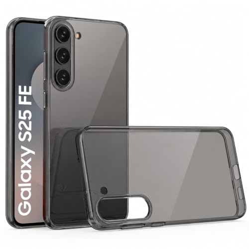Image of VONZEE Compatible with Samsung Galaxy S25 fe 5G Back Cover Case Clear,[ Anti Yellow ][Military Grade Protection] Hard PC Back Cover Transparent-Black