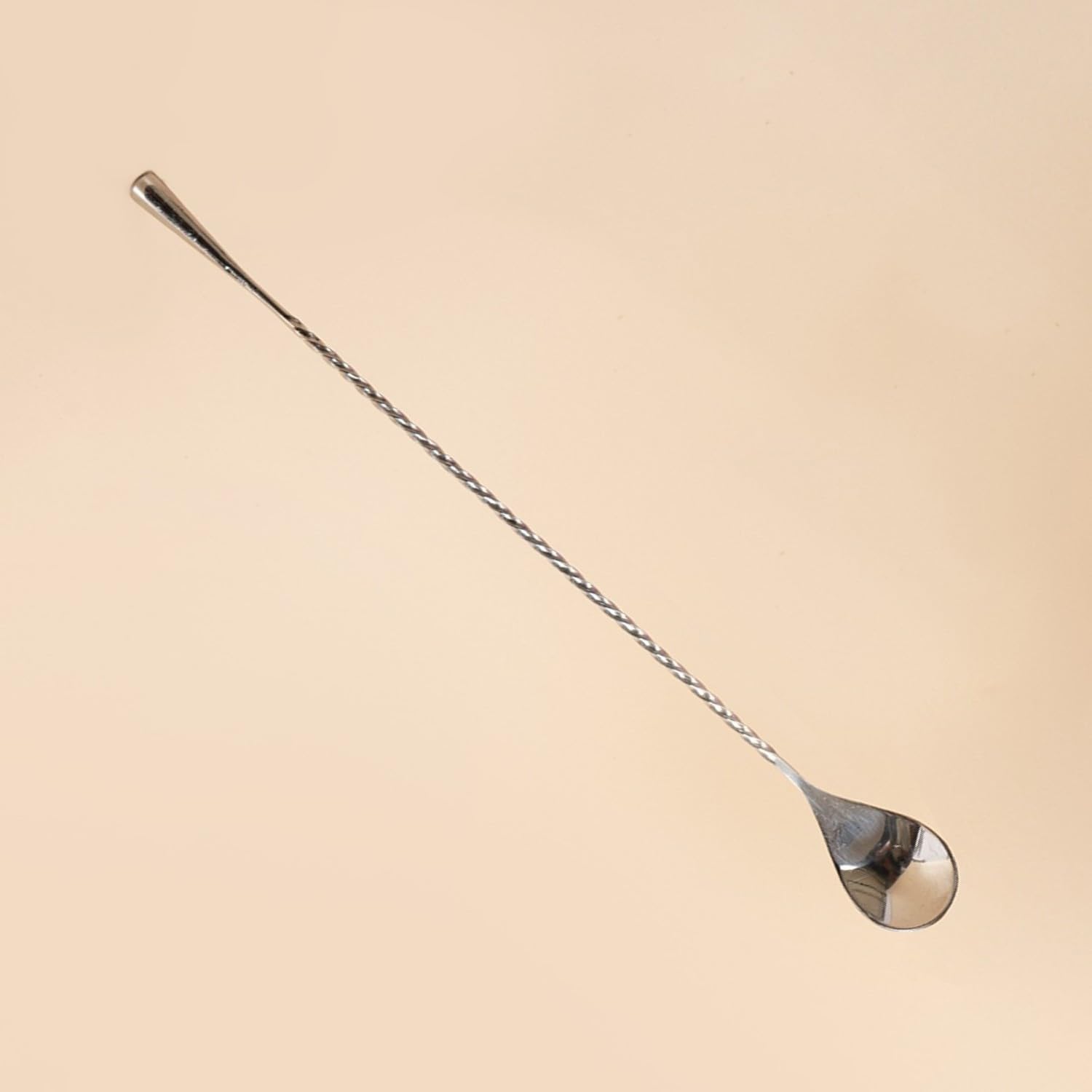 Swadeshi Desire™ Stainless Steel Bar Spoon/Professional Cocktail Stirring Spoon with Teardrop Twisted Handle – Long Bar Stirrer for Mixing Cocktails, Durable Bartender Tool (1, Golden) 30cm