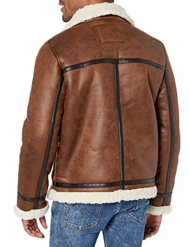 Levi's Men's Faux Shearling Rancher Aviator Jacket, Brown, Large3