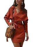 Caractéristique : manches longues, robe slim et portefeuille, mini-robe, Avec des matériaux doux et confortables, vous vous sentirez très au chaud lorsque vous le porterez.