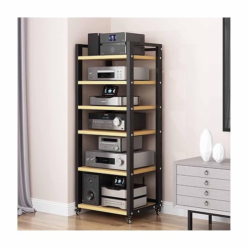 Genérico Gabinete para Medios audiovisuales de 140 cm de Alto, Soporte para estéreo, Torre de Audio, Soporte esquinero para TV, Moderno Soporte para componentes de Audio para Sala de Estar, videojueg