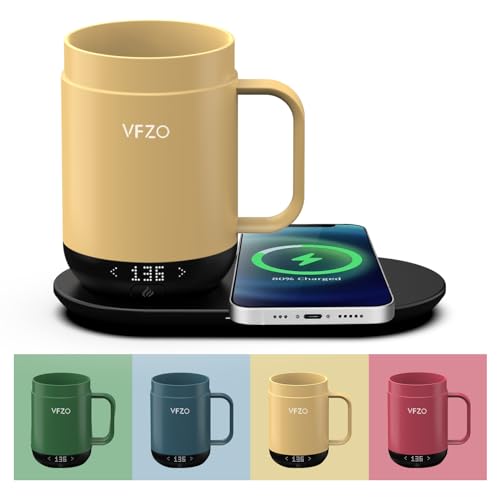 Image of Self Heating Coffee Mug,High-Capacity- 18 oz, 180 Min Battery Life, Smart Heated Coffee Mug,Smart Mug, Simple Temperature Control Operation, Gifts for Family Members (Tintenschwarz)