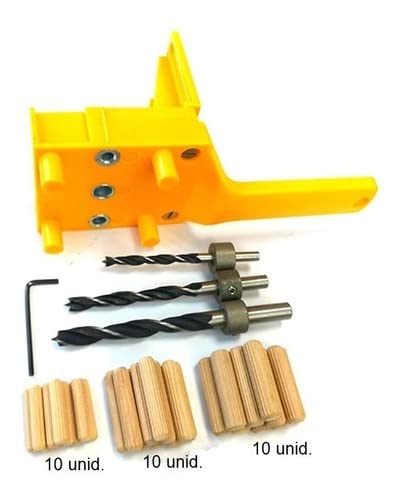Guia Gabarito Para Cavilhas Marcenaria - Kit 6, 8, 10mm + Brocas + Cavilhas