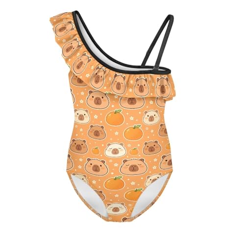 Image of Girls Swimsuit One Piece Ruffle Swimsuit Non-Slip Straps UPF 50+ for Girls Size 3-14 Years