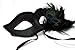 RedSkyTrader - Venetian Mask with Peacock Feathers - One Size Fits Most Black