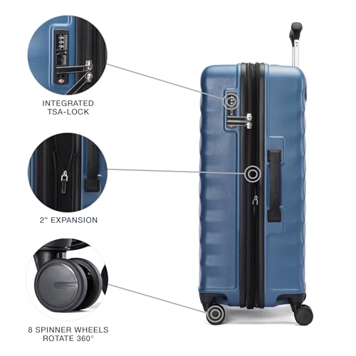 Image of Travelpro Maxlite Air V2 Hardside Expandable Checked Luggage, 8 Spinner Wheels, Lightweight Hard Shell Suitcase, TSA lock, Ensign Blue, Checked Medium 25-Inch