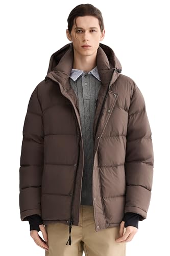 Orolay Men's Puffer Down Jacket with Detachable Hood Versatile Quilted Thicken Winter Jacket Coffee Medium