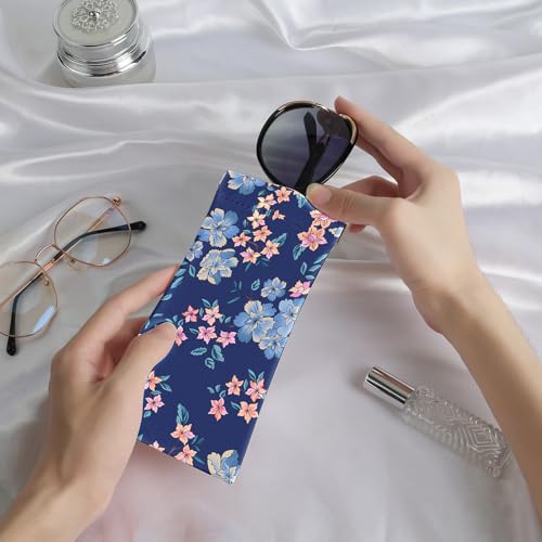 Image of Anikathy 2Pcs Sunglass Eyeglass Glasses Case Soft PU Leather with Cleaning Cloth Portable Glasses Pouch Bag for Men Women
