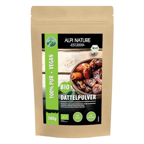 Alpi Nature Dattelzucker BIO 500g, Datteln bio gemahlen, Dattelpulver, Dattelsüße als Zuckerersatz