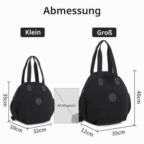 NOTAG Handtasche damen, Große Kapazität Shopper 2 in 1 Rucksack Wasserdicht Nylon Rucksackhandtaschen (Groß)