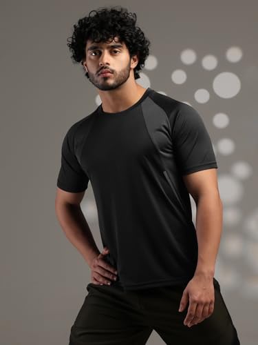 Image of CHKOKKO Gym Tshirt for Men Workout Regular Fit Sports Activewear Man Tshirts with Round Crew Neck and Half Sleeves for Yoga Running&Outdoor Activities