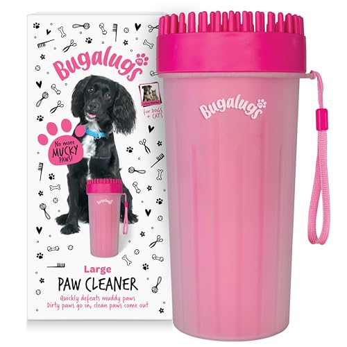 BUGALUGS Dog Paw Cleaner Paw Washers For Dogs. A Portable Dog Shower Paw Cleaner For Dogs & Cats. Dog Foot Washer is an Essential Dog Paw Washer Dog Walking Accessories (Large)