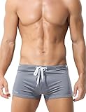 SEAUR - Pantalones cortos de baño de malla para hombre, traje de baño para adultos, surf, boxers de baño, piscina, playa, UE S-XL, gris, L