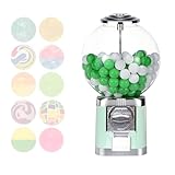 Feiphla Big Bubble Gumball Machine,Mini Gumball Machine,mit Schlüsseln, für Geburtstage, Kinderpartys, Spielhallen, Zuhause MacaronGreen