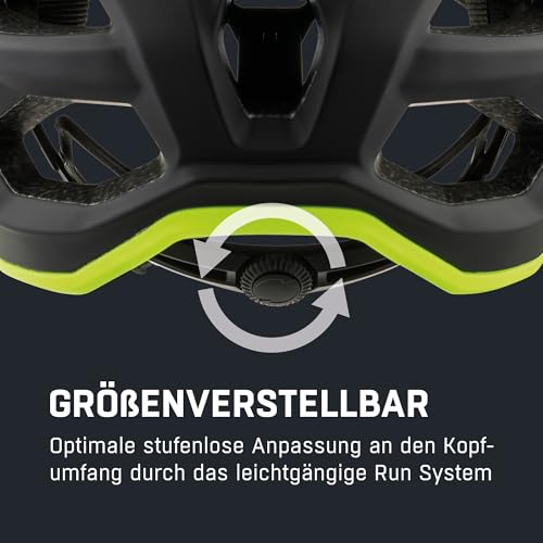 ALPINA Carapax 2.0 MTB-Fahrradhelm, Black-neon Yellow matt, 57-62 cm – Ansicht 6