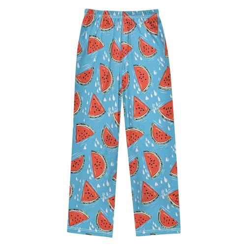 ALAZA Red Watermelon Water Drop Pajama Lounge Pants Long Sleep Pajama Bottoms with Pockets2