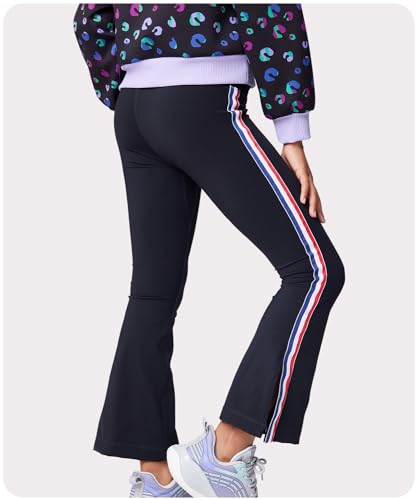 Girl's Flare Leggings with Split Hem, Stretchy Bootcut Yoga Pants Wide Leg Athletic Bottoms for 5-14Y3