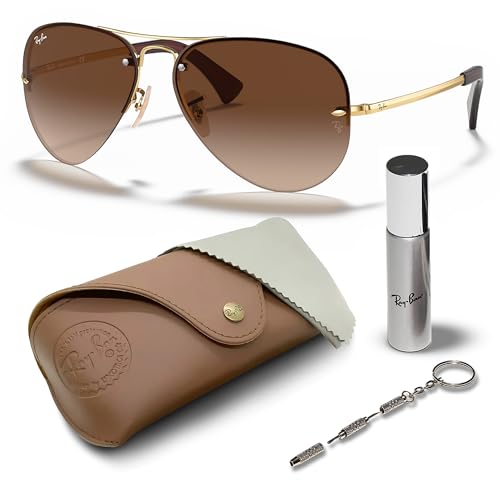 Ray-Ban RB3449 Pilot Shaped Sunglasses for Men & Women with Official RAYBAN Eyewear Kit