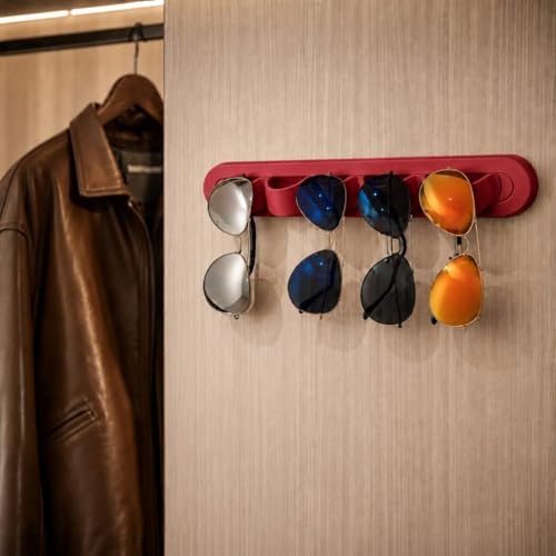 Image of Sunglasses Organizer, Wall Glasses Holder, Acrylic Sunglasses Display, Eyeglass Organizer for Multiple Glasses for Office & Home Decor, Unique Gifts for Husband, Women & Girls