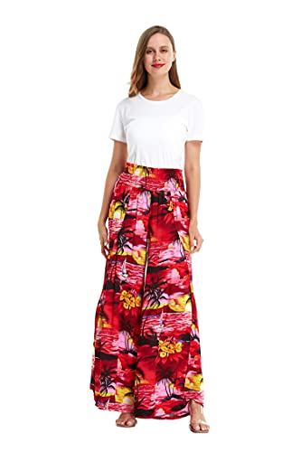 Matchable Family Hawaiian Luau Men Women Girl Boy Clothes in Sunset Red2