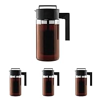 Vista 7 de Takeya Cafetera de café frío Tritan - Jarra hermética con tapa sin fugas - Elaborador de café frío sin BPA con mango de silicona - Jarra apta