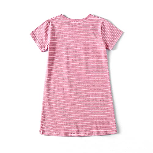 Image of Girl's Stripes Nightgowns Cotton Sleep Shirts Sleepwear Princess Nightdress