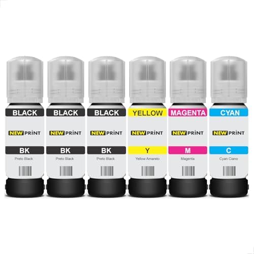 6x Refil Tinta Compatível Epson 544 L3150 L3250 L3110 L5190 L3210...