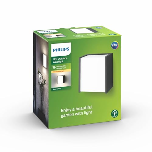 Migliori applique led Philips LED Macaw Lampada da Parete per Esterni, Resistente all'Acqua, Nero