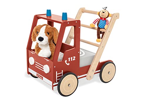 PINOLINO Lauflernwagen Feuerwehrauto Fred, mit Bremssystem, gummierten...